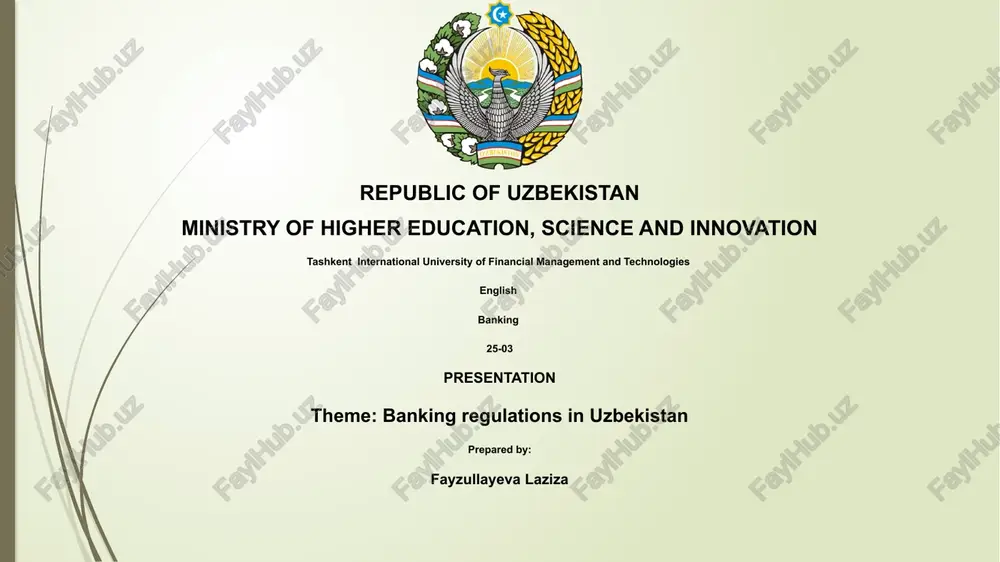 banking regulations in uzbekistan — PPTX