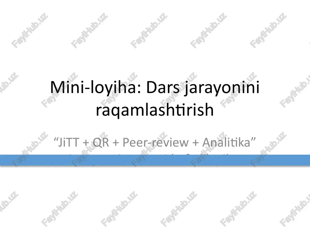 dars jarayonini raqamlashtirish — PPTX
