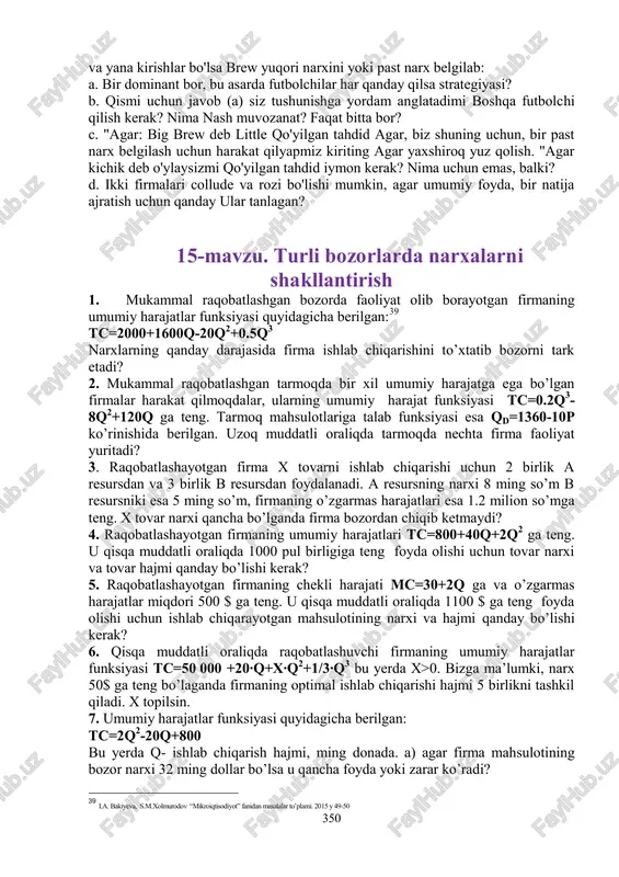 turli bozorlarda narxalarni shakllantirish — PDF