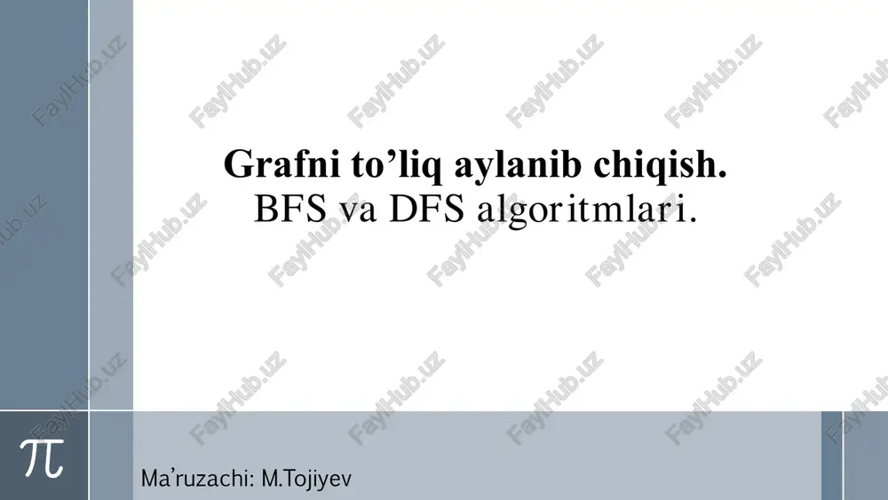 graflarni aylanib chiqish — PDF