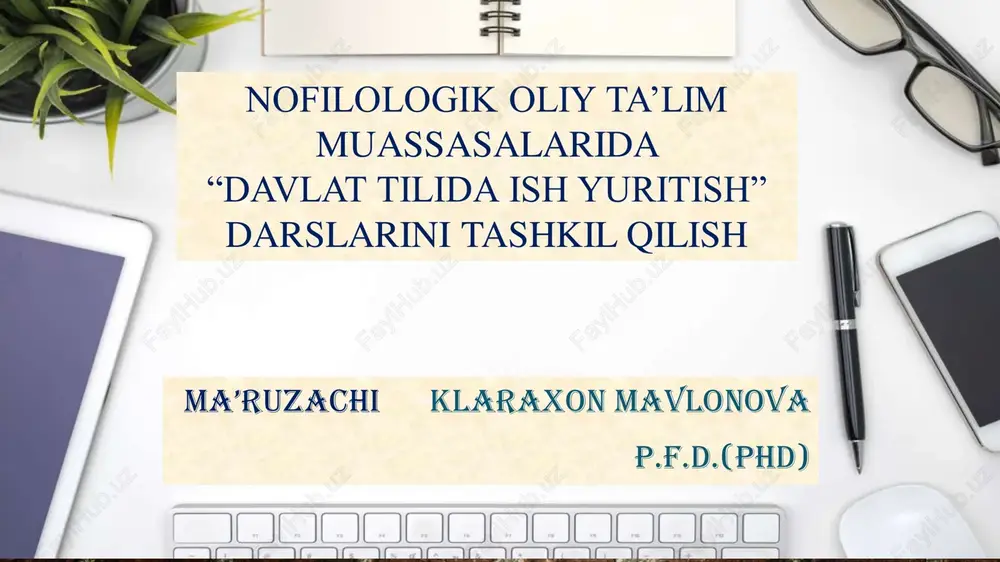 davlat tilida ish yuritish darslari — PDF
