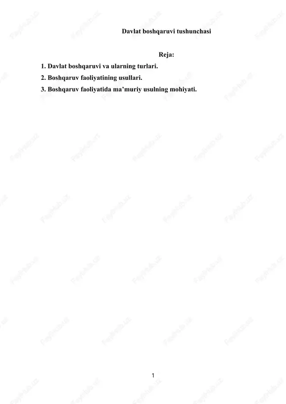 davlat boshqaruvi tushunchasi — DOCX