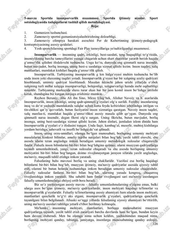 sportda insonparvarlik muammosi — PDF