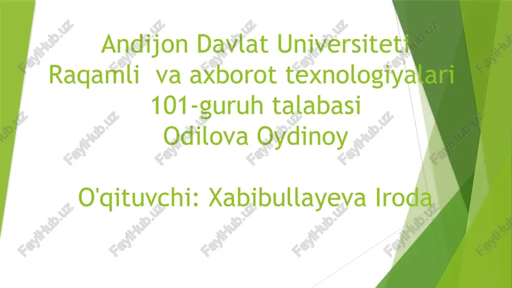 odilova oydinoy — PPTX
