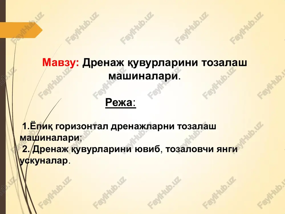 drenaj quvurlarini tozalash mashinalari — PDF