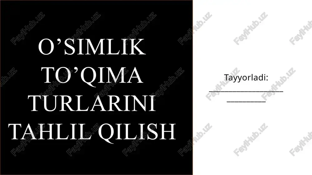 o'simlik to'qimalari tahlili — PPTX