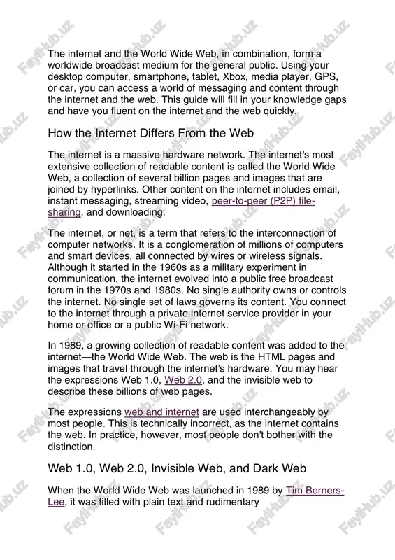 the internet and the world wide web — PDF
