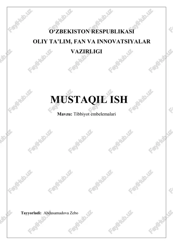 tibbiyot emblemalari tarixi — DOCX