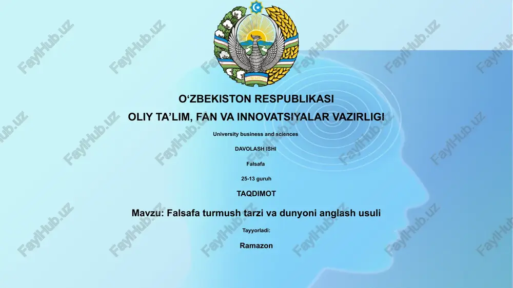 falsafa - hayot tarzi — PPTX