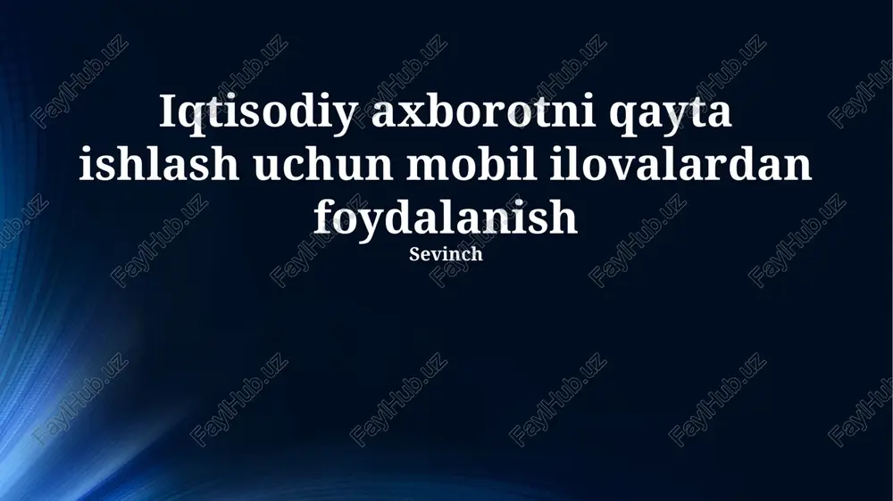 mobil ilovalardan foydalanish — PPTX