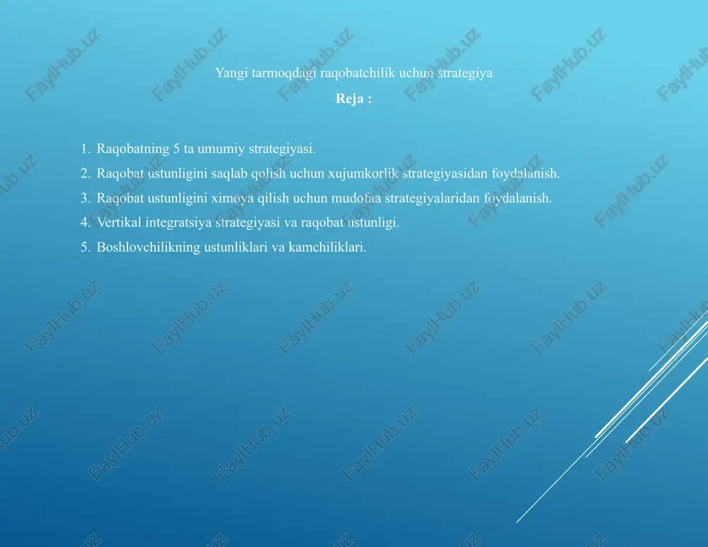 yangitarmoqdagiraqobatchilikuchunstrategiya — PPTX