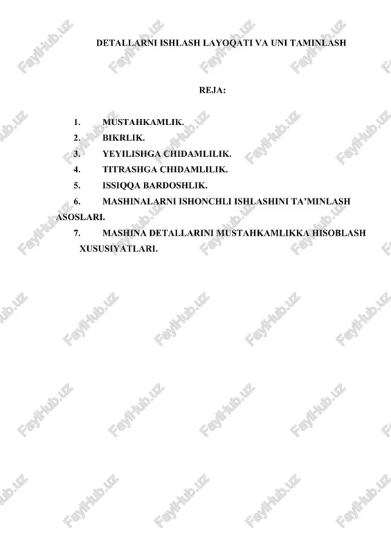 detallarni ishlash layoqati va uni taminlash — DOC