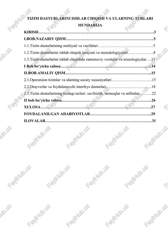 tizim dasturlarini ishlab chiqish va ularning turlari — DOCX