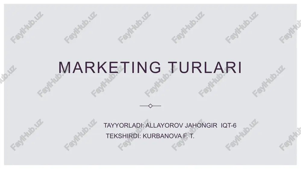 marketing turlari — PPTX