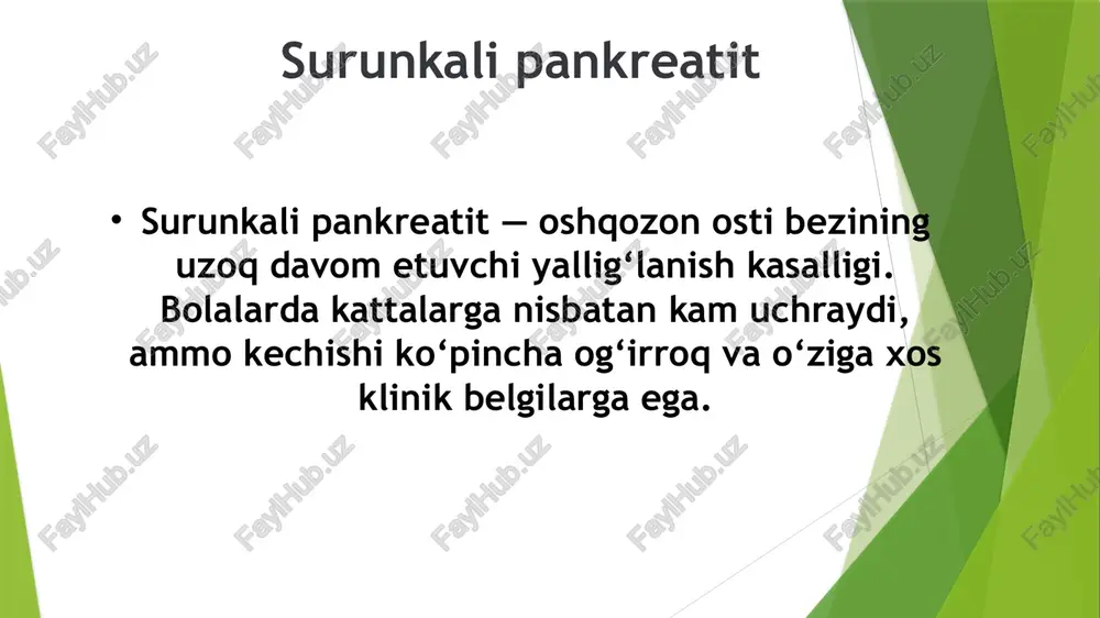 surunkali pankreatit — PPTX