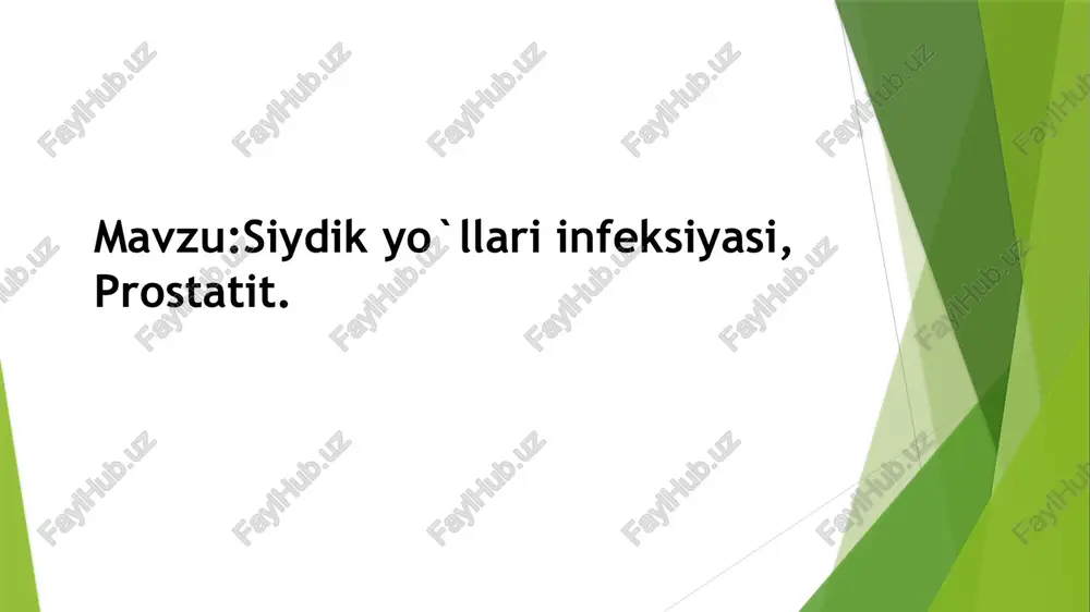 siydikyo`llari infeksiyasi, prostatit — PPTX