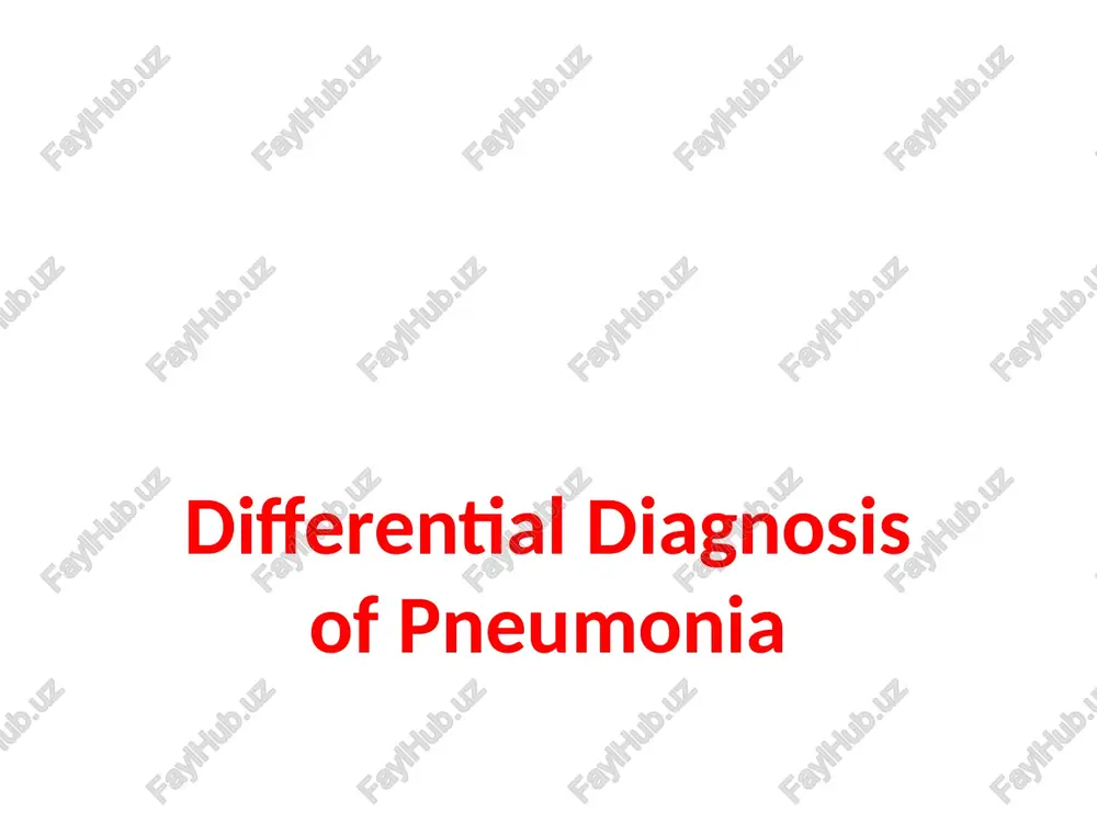 differential diagnosis of pneumonia — PPTX