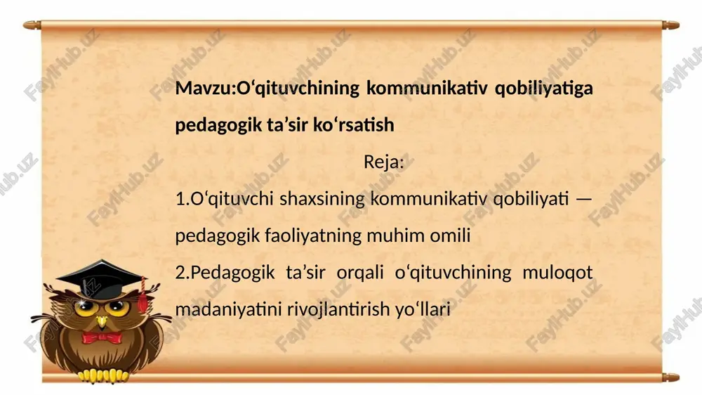 o‘qituvchining kommunikativ qobiliyati pedagogikta’sir — PPTX