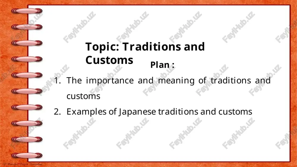 traditions and customs — PPTX