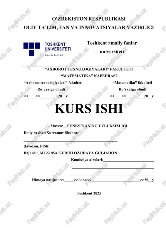 funksiyaning uzluksizligi — DOC