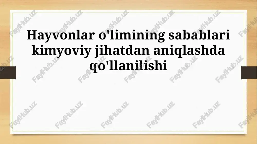 kimyoviy aniqlashdan foydalanish — PPTX