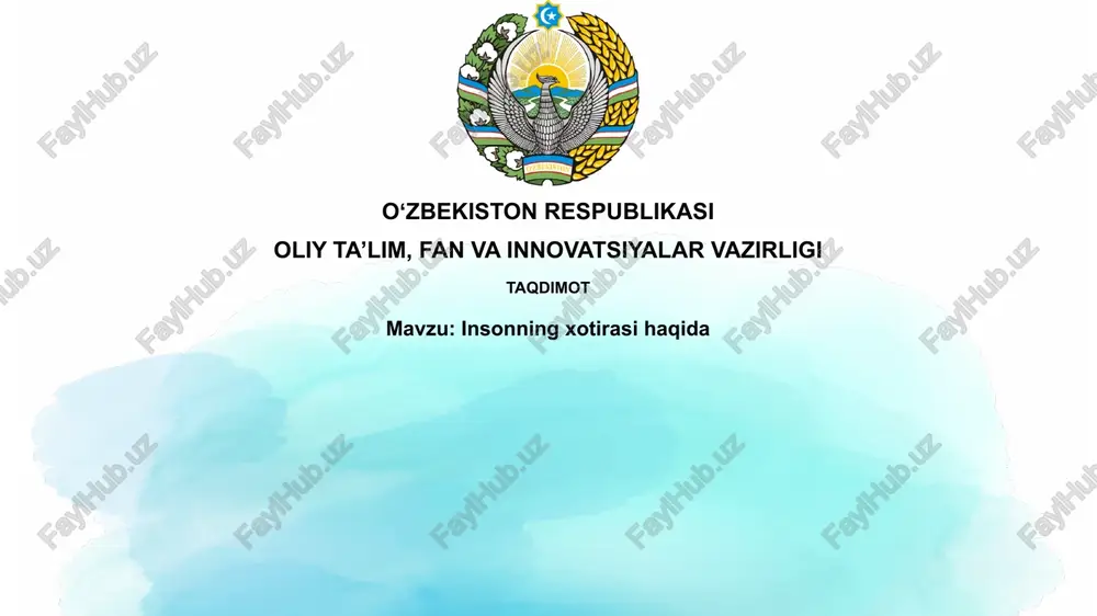 insonning xotirasi haqida — PPTX