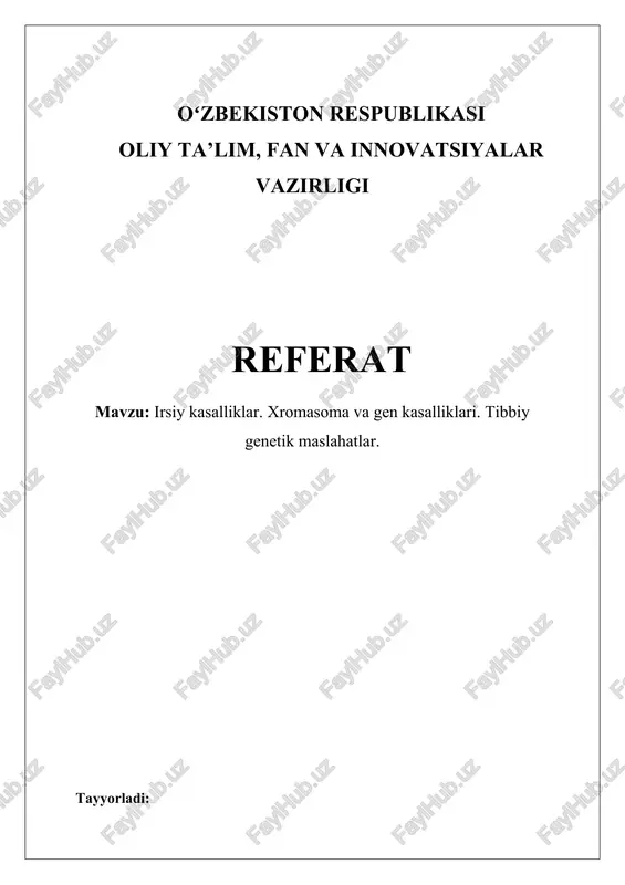 irsiy kasalliklar — DOCX
