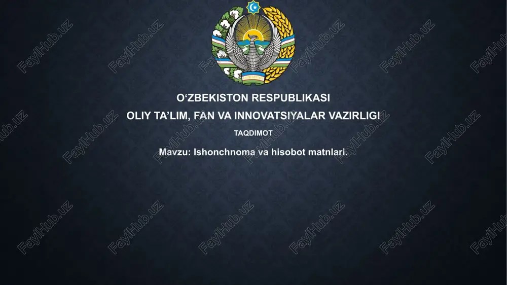 ishonchnomavahisobotmatnlari — PPTX