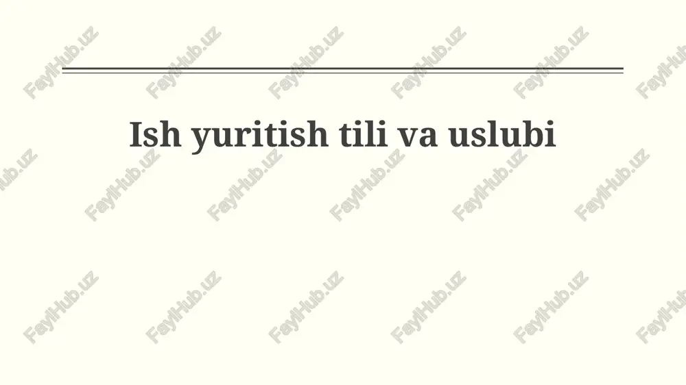 biznes tilining asosiy xususiyatlari — PPTX