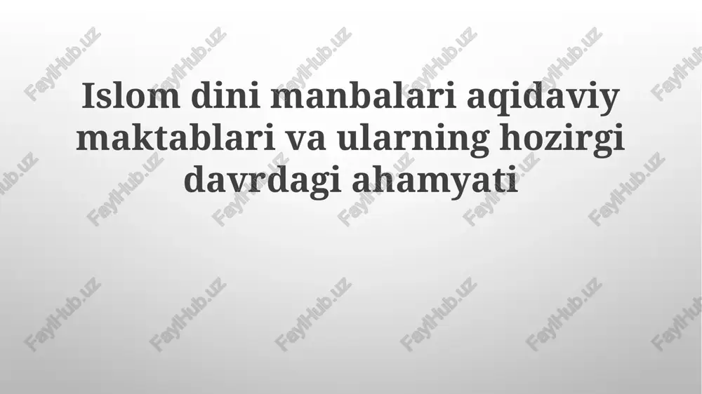 islom manbalari — PPTX