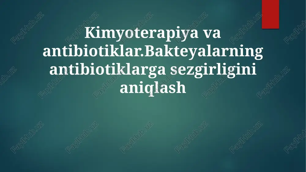kimyoterapiya va antibiotiklar — PPTX