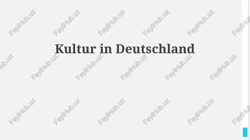 kultur in deutschland — PPTX