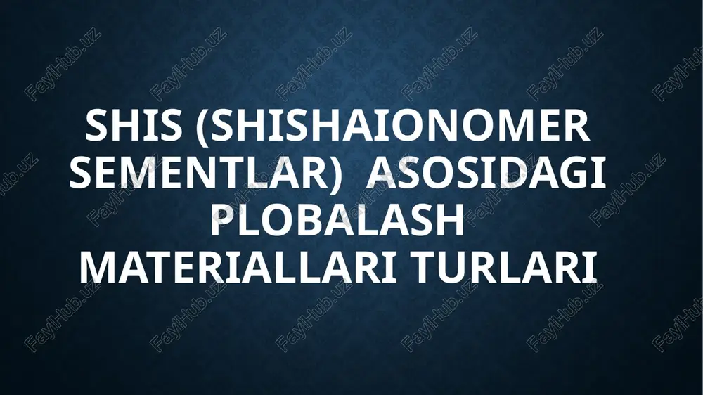 shisha-ionomer sementlar — PPTX