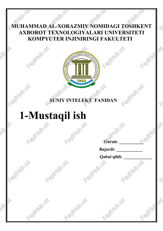 mashinali o‘qitishning chiziqli regressiya usullari asosida bashoratlash masalalarini yechish — DOCX