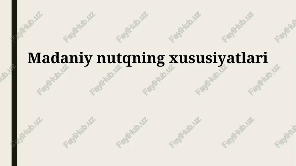 madaniyatli nutq — PPTX