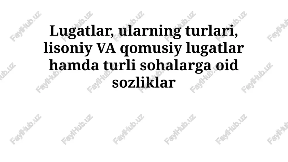 lug'atlar — PPTX