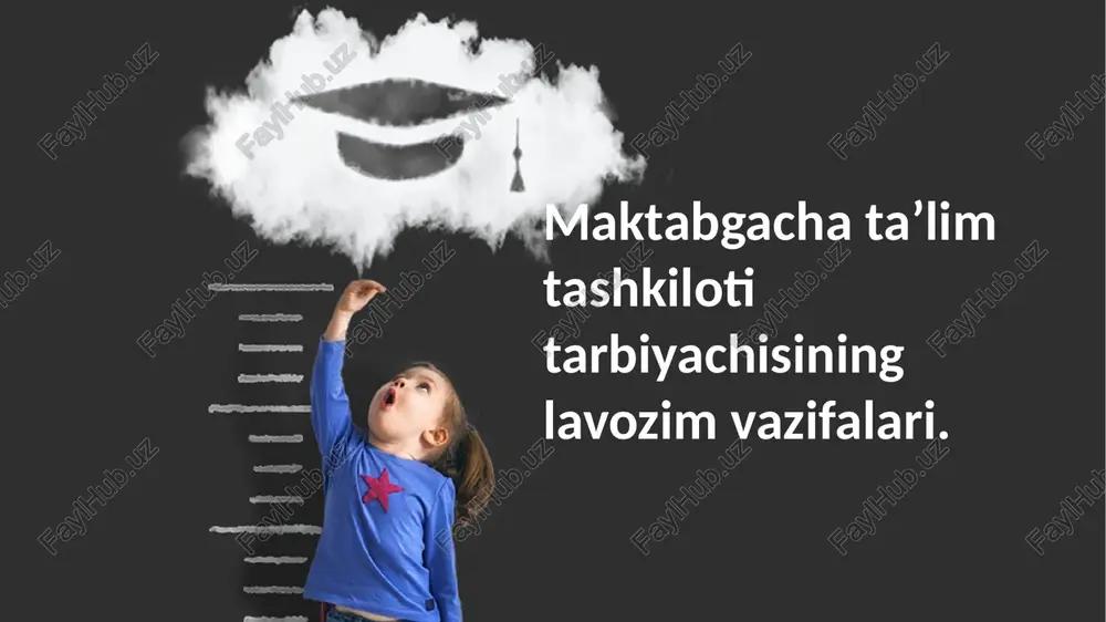 maktabgacha ta'lim tashkiloti tarbiyachisining vazifalari — PPTX