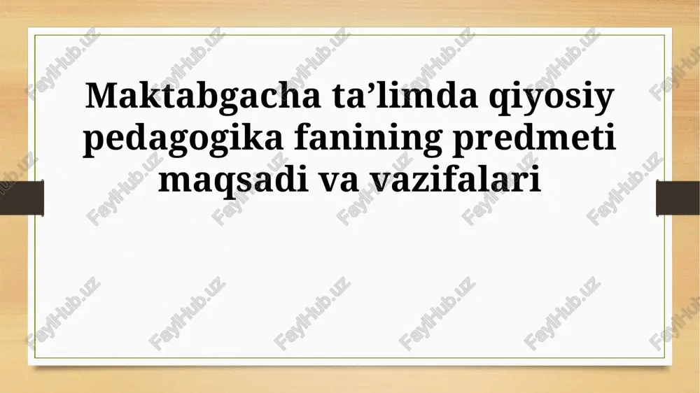 taqqoslash pedagogikasi — PPTX