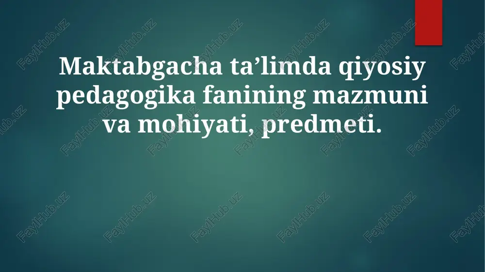 qiyosiy pedagogika — PPTX