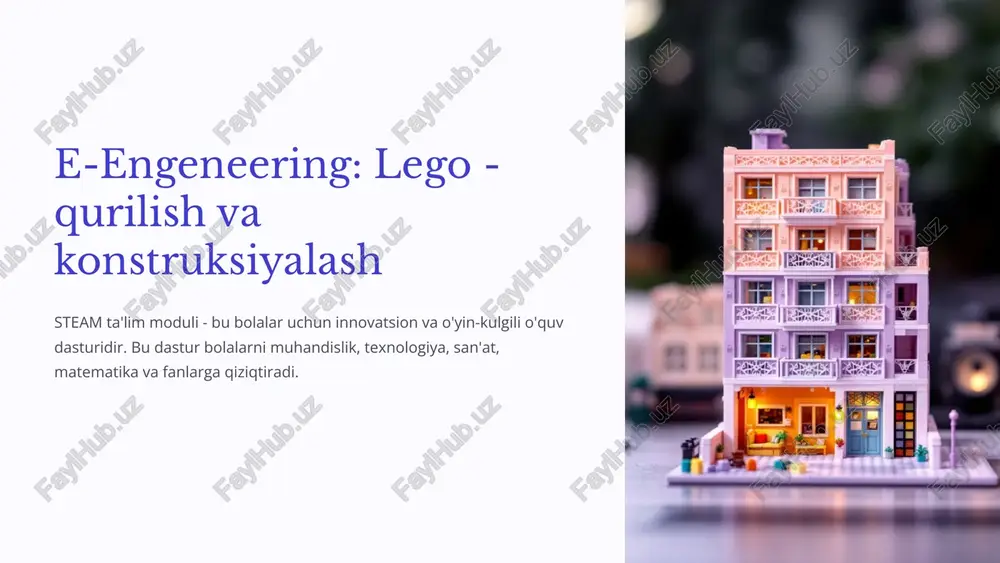 e-engeneering: lego - qurilish va konstruksiyalash — PPTX