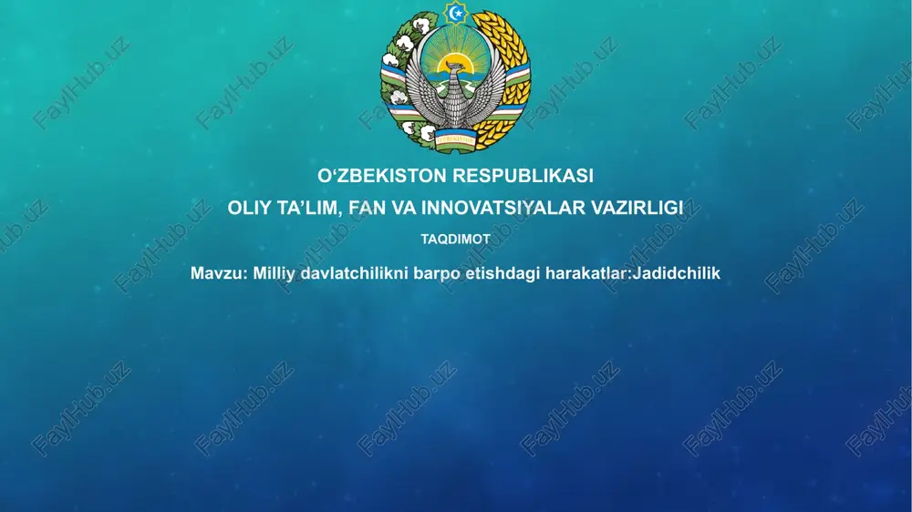 jadidchilik va milliy davlatchilik — PPTX