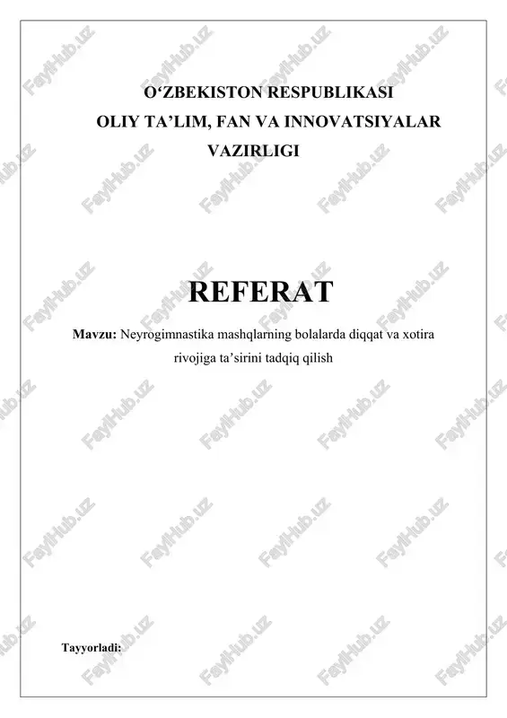 neyrogimnastika mashqlari — DOCX