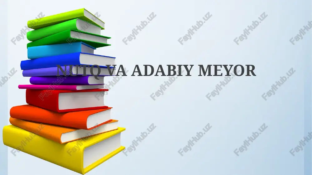 nutq va adabiy meyor — PPTX