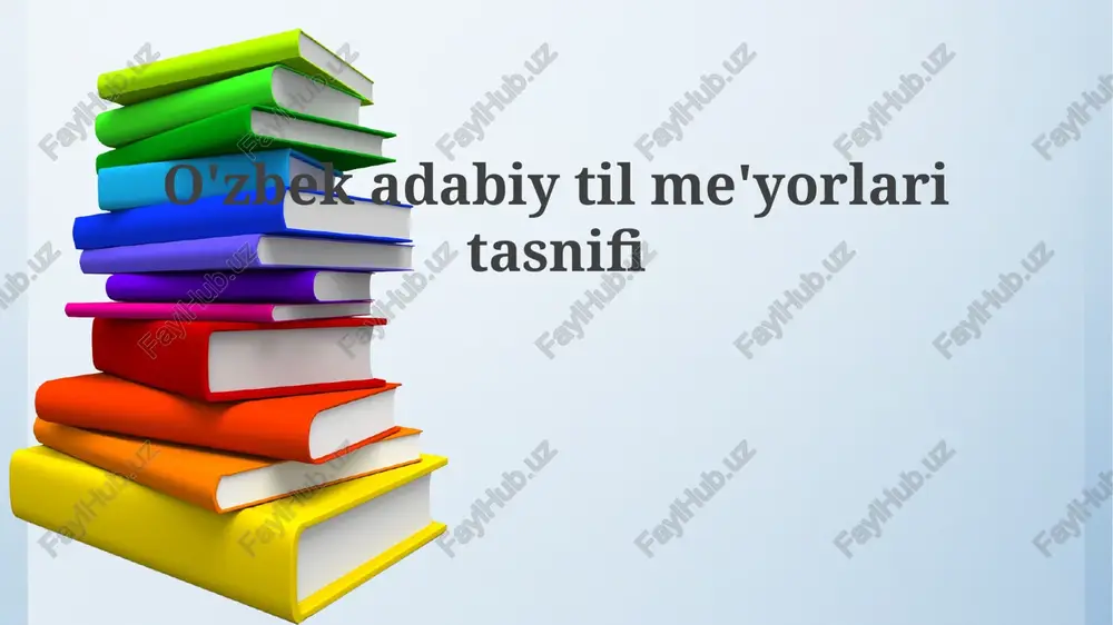 o'zbek adabiy til normalarining tasnifi — PPTX