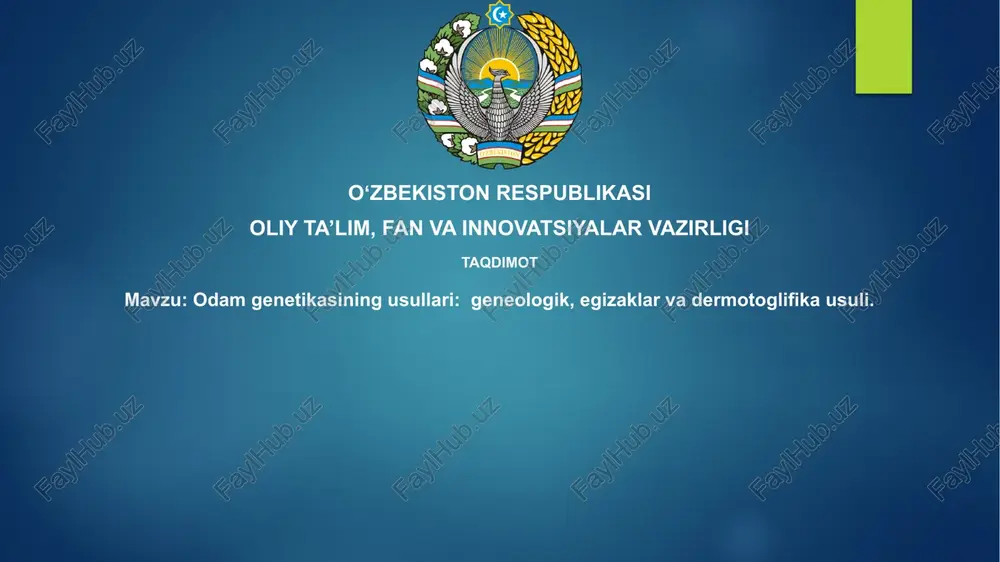 odamgenetikasining usullari — PPTX