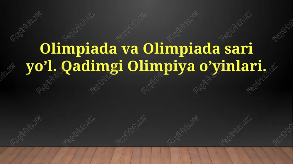 qadimgi olimpiya o'yinlari — PPTX