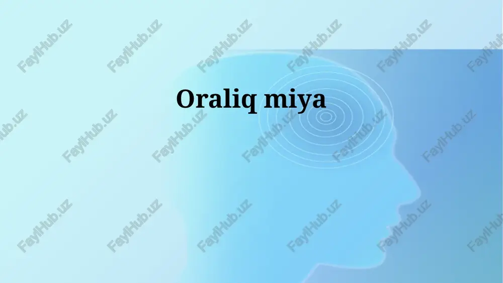 oraliq miya — PPTX