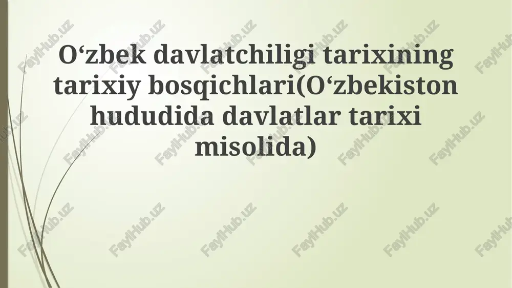 oʻzbekdavlat chiligi tarixining tarixiy bosqichlari — PPTX