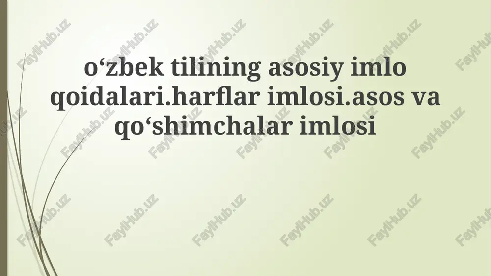 oʻzbek tilining asosiy imlo qoidalari — PPTX