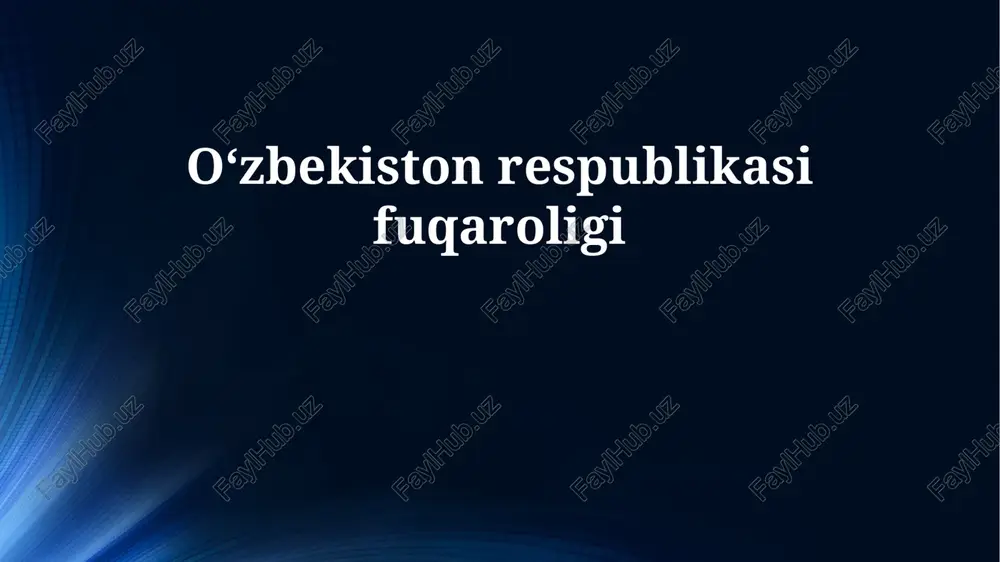 oʻzbekiston respublikasi fuqaroligi — PPTX